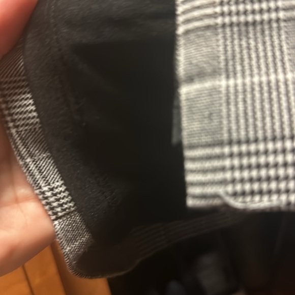 Short sleeved, mid-length gray checked dress - Picture 3 of 5